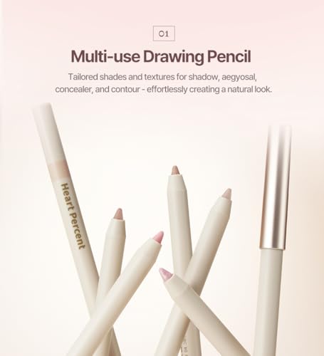 Heart Percent Gel Eyeliner Pencil #14 Champagne Gleam - Waterproof, Long-Lasting Aegyo Sal Highlighter