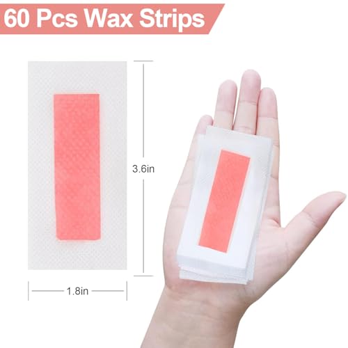 Charmonic Facial Wax Strips for Women - 60 Pcs Hair Removal Kit