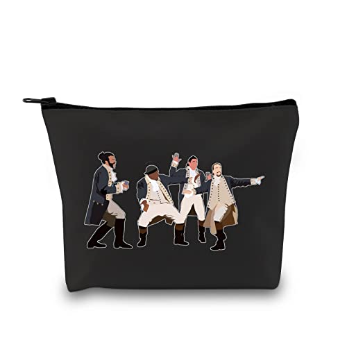 GJTIM Musical Gift Makeup Bag - HamMusical Black Zipper Pouch for Theatre Fans