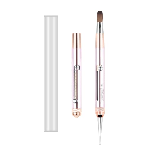 Yihuale 2-in-1 Retractable Kolinsky Acrylic Nail Brush & Dotting Tool (12#)