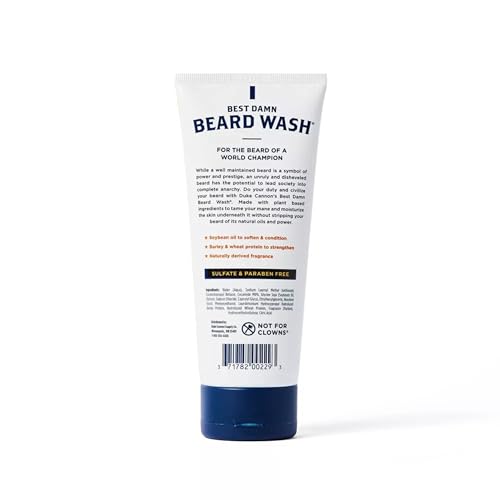 Duke Cannon Beard Wash for Men ? Hydrating Beard Shampoo & Facial Hair Cleanser ? Gently Cleans, Softens & Conditions Beard ? 6 fl oz