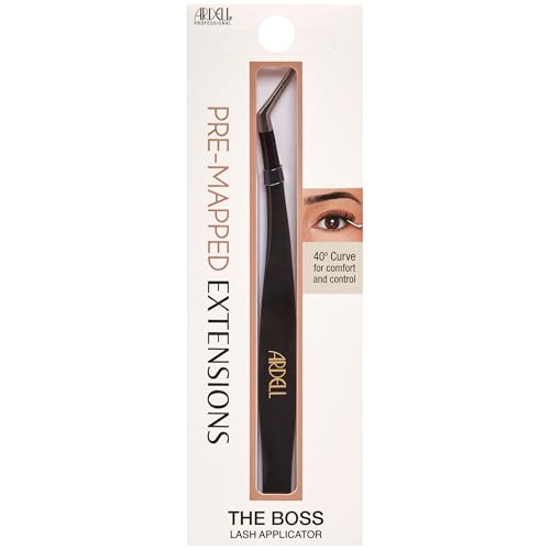 Ardell Precision Lash Tweezers for Eyelash Extensions - 40° Curve Tip, Stainless Steel