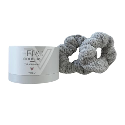 VOLO Luna Gray Microfiber Hair Scrunchies - Super Absorbent & Soft Hold (2-Pack)