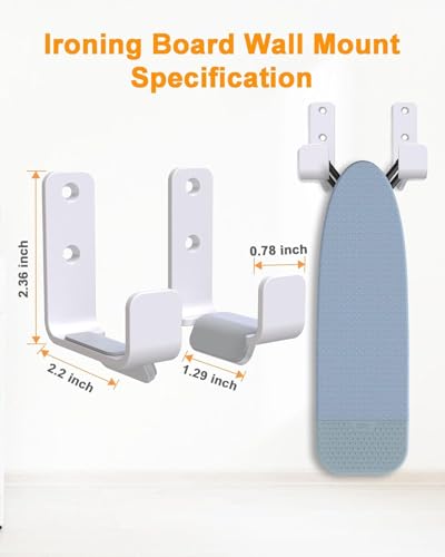 MUSVOH Wall Mount Ironing Board Holder - Heavy Duty 304 Stainless Steel