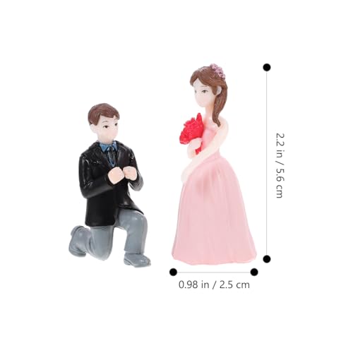 Wedding Doll Figurine Cake Topper - Bride & Groom Resin Ornament
