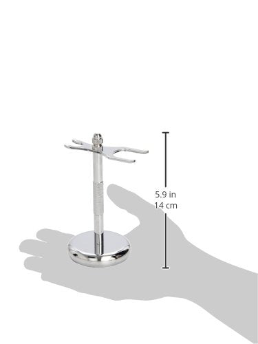 SimplyBeautiful Chrome Razor and Brush Stand | Premium Wet Shaving Accessory