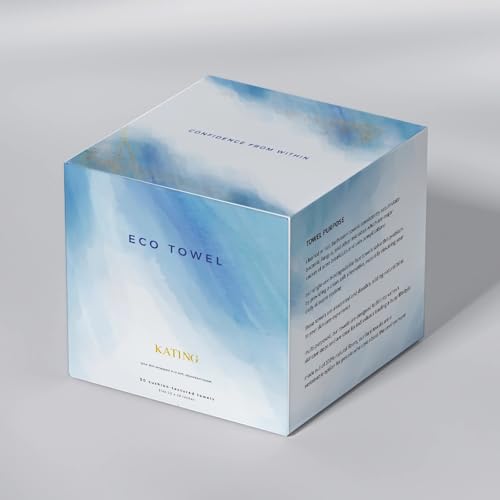 Disposable Biodegradable Face Towels - Soft Skin-Friendly Washcloths for Sensitive Skin, 50 Sheets (AMZVEZO)