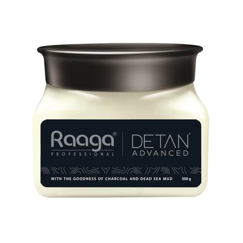 Raaga Professional De-Tan Cream with Charcoal & Dead Sea Mud - Deep Cleansing & Hydrating, 17.64 oz
