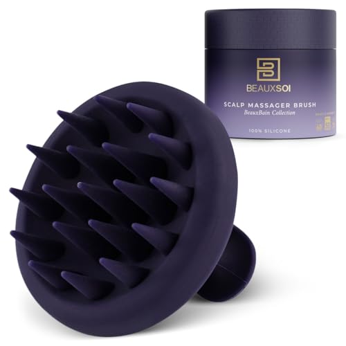 BEAUXSOI Silicone Scalp Exfoliator & Hair Massager Medium - Purple