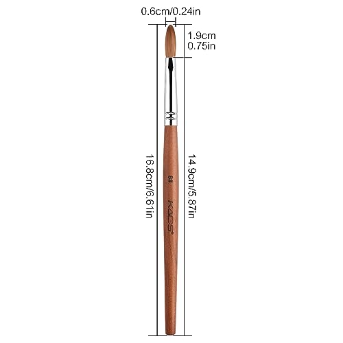 Rolabling Kolinsky Acrylic Nail Brush 8# - Professional Tool for Nail Art