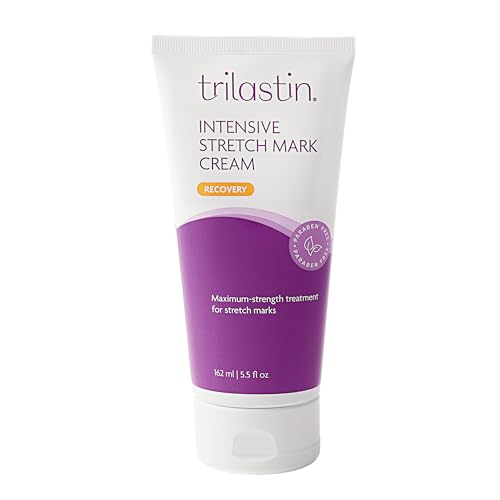 TriLASTIN Stretch Mark Cream ? Collagen & Elastin Support Body Cream with Niacinamide, Vitamin C & Vitamin E ? Hydrating Stretch Mark Lotion for Belly, Hips & Thighs ? Unscented - 5.5 oz