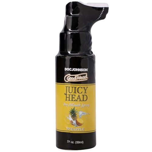 Doc Johnson Juicy Head Pineapple Dry Mouth Spray 2 fl oz - Oral Moisturizer & Breath Freshener for Intimate Use (Pack of 1)