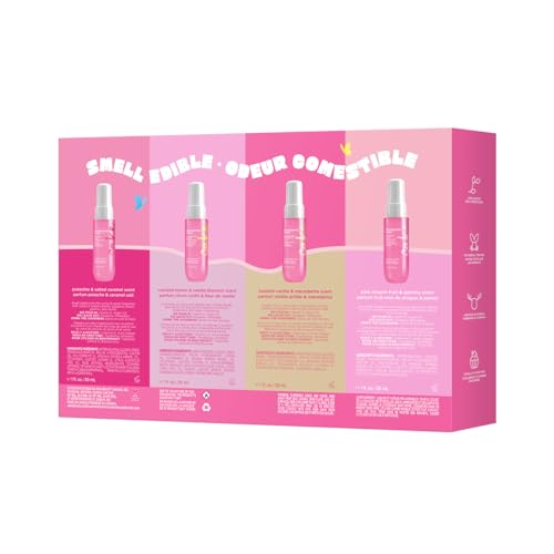 Cake Beauty Hair & Body Mist Gift Set, 4 Travel Size Fine Fragrance Mists, Perfume Sampler Set for Women, Aloe & Argan Oil, 4 x 30mL