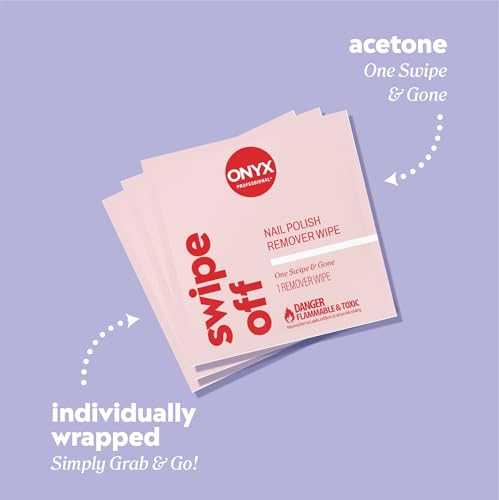 Onyx Professional Nail Polish Remover Pads - 40 Acetone Wipes