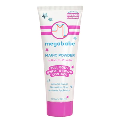 Megababe Magic Powder Lotion - Sweat & Odor Absorbing Body Treatment, 3 oz