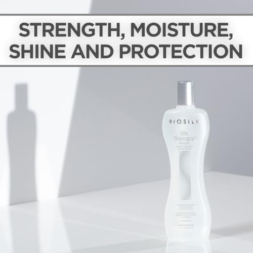 BioSilk Silk Therapy Original, Reconstructing Leave-In Hair Treatment, Adds Shine, Smooths & Prevents Split Ends, Sulfate-Free, Paraben-Free, Cruelty-Free, 12 Oz