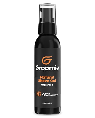 Groomie Natural Shave Gel for Sensitive Skin - 60 mL, Unscented