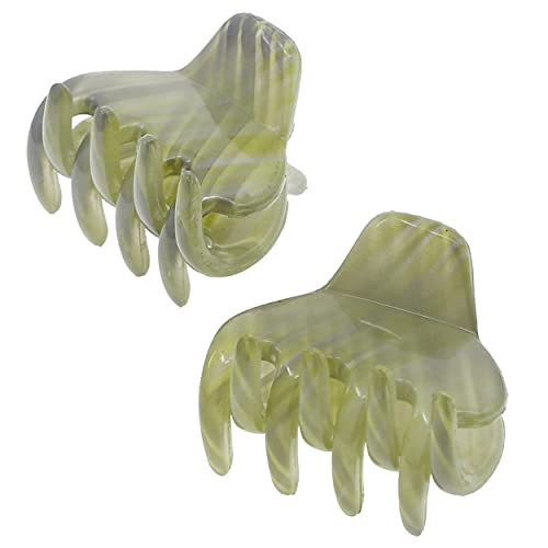 Camila Paris Green 1-Inch French Small Claw Hair Clips Set of 2 for Women