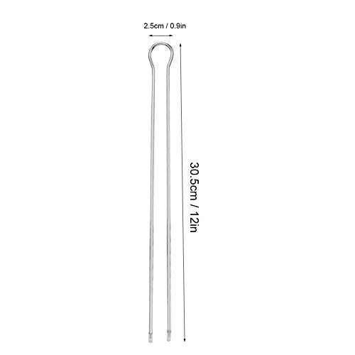 12-Inch Double Pronged Metal Skewers - 6 Pack BBQ Grill Set