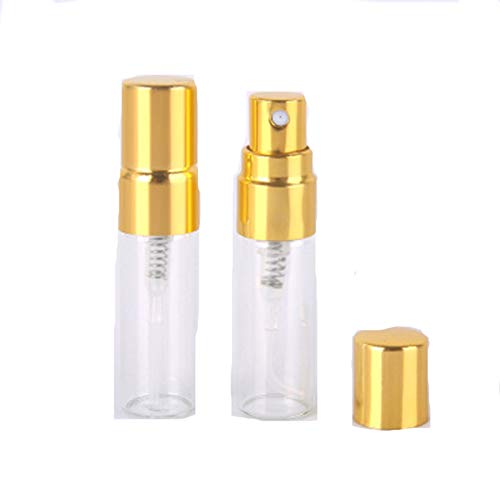 Gold 3ml Refillable Glass Spray Bottle - Mini Perfume Atomizer (20pcs)