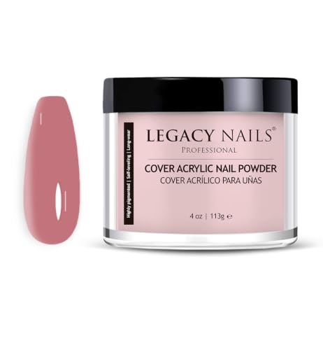 Legacy Nails Professional Cover Acrylic Powder - Cover Rose, 4 Ounces