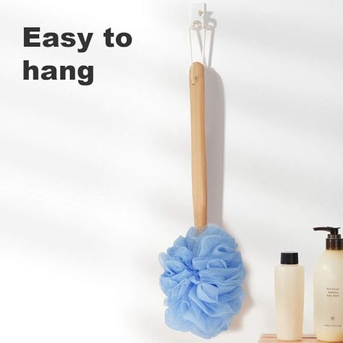 RASDDER Back Scrubber with Loofah Sponge - Long Handle Bath Brush