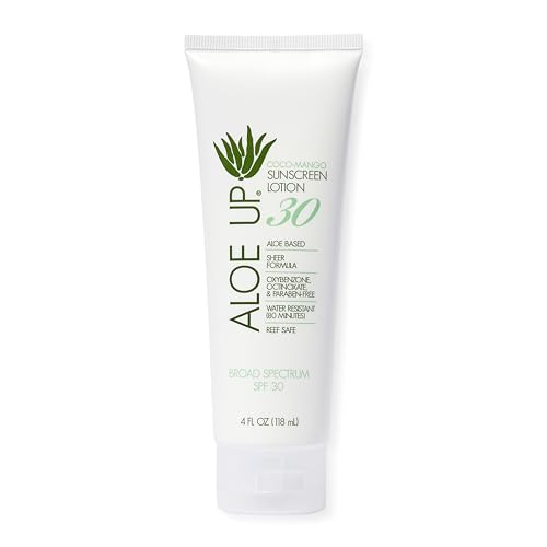 Aloe Up White Collection Sunscreen Lotion SPF 30, 4 oz - Hydrating Formula