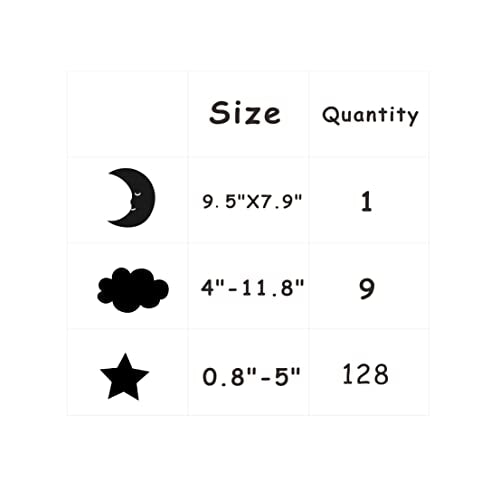 Crescent Moon Stars and Clouds Wall Decals for Nursery Decor
