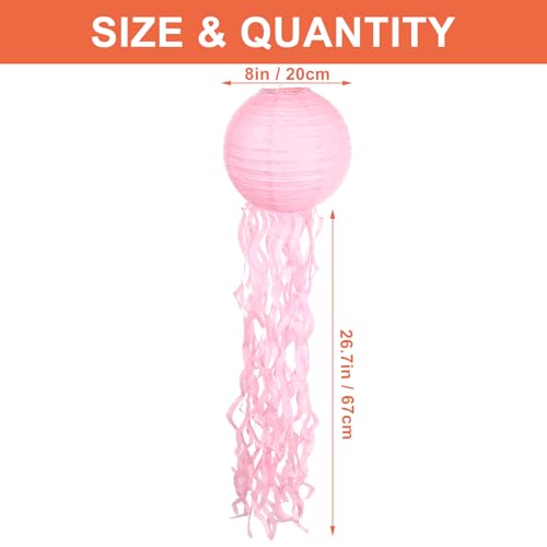 Hitefu Jellyfish Paper Lanterns - 6 Pack Ocean Theme Decor