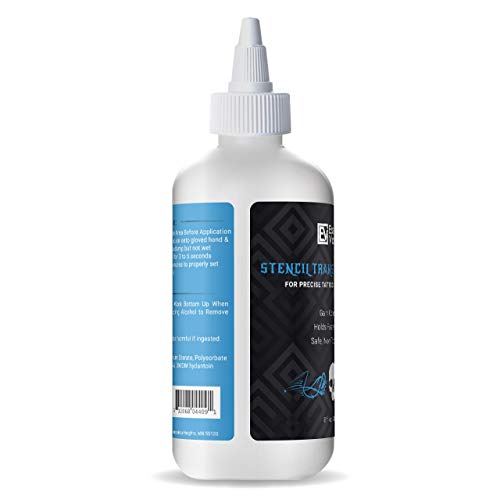 Essential Values Tattoo Transfer Gel Solution - Long-Lasting Stencil Liquid, 8 fl oz