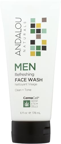 Andalou Naturals Men's Face Wash with CannaCell, 6 oz - Energizing Cleanser