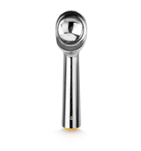 Commercial Ice Cream Scoop - Size 12, 3 oz Aluminum with Yellow Handle