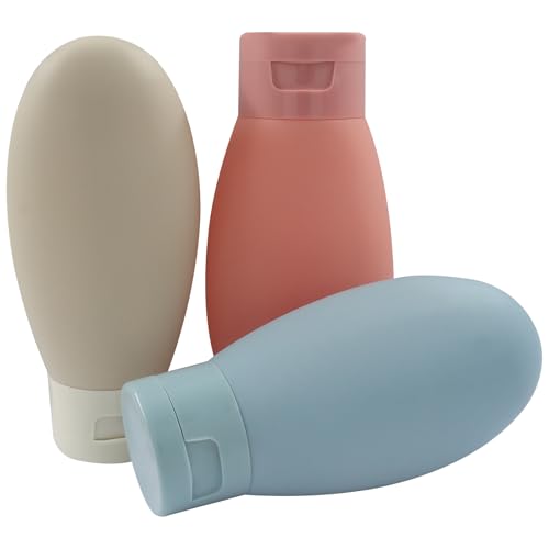 3-Pack 60ml Travel Bottles - Leakproof, Squeezable Containers for Shampoo & Lotion