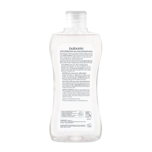Babaria Sweet Almond Body Oil 300ml - Moisturizing and Nourishing Skin Care