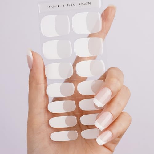 DANNI & TONI Semi-Cured Gel Nail Strips - Opal Veil French Tip