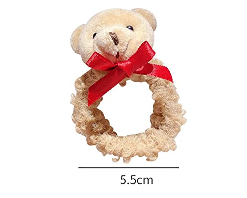GK-O 6 PCS Womens Scrunchies Cute Rabbit Bear Hair Tie Kawaii Plush