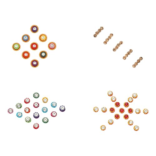 Pack of 8 Multicolored Crystal Bindi Stickers for Women