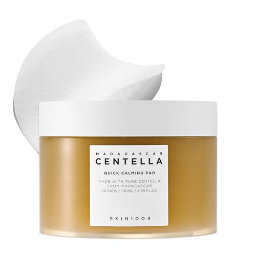 SKIN1004 Centella Quick Calming Pad, 70 Pads, Korean Face Toner Pad with Madagascar Centella Asiatica & Hyaluronic Acid, Hydrating & Soothing Facial Toner Pads for Gentle Exfoliation, Korean Skin Care