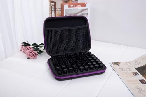 Rigute 63-Slot Essential Oil Travel Organizer Bag for 1-3ml Bottles