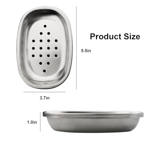 Stainless Steel Soap Dish with Double Layer Drainage - Brushed Nickel