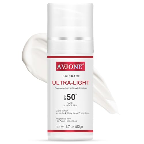 AVJONE Face Sunscreen SPF 50+, Lightweight Non-Greasy UVA/UVB Protection