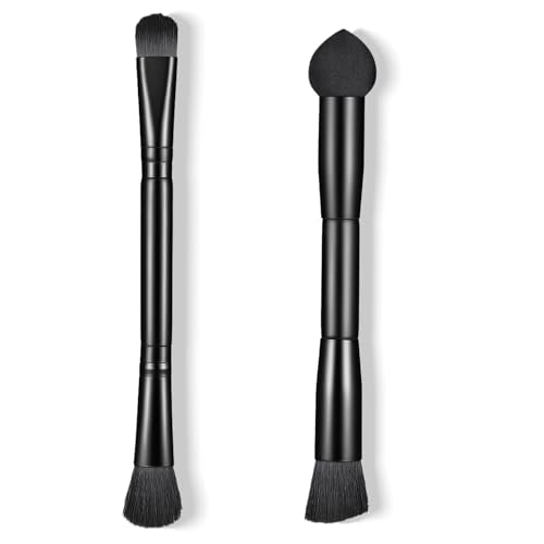 Dual Ended Hairline Powder Brush Set - 2 Pcs Travel Makeup Brushes