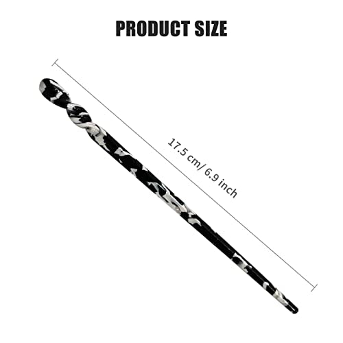Vibrant Pattern Acetate Hair Sticks Set for Women, Leopard & Tortoise Shell, Long Hair Accessories
