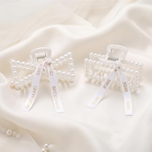 Hotop 11-Piece Pearl Claw Clips Set for Bridal & Everyday Use