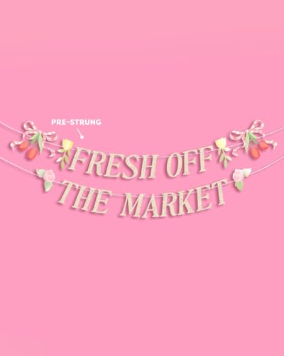 Fresh Off The Market Banner | Gold Glitter Bridal Shower Decor
