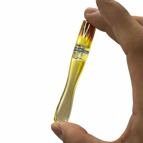 Handmade 3 Inch Golden Borosilicate Glass Blowing Stem Tube - 2 PCS