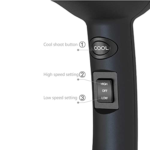 MHD Mini Travel Hair Dryer, 1000W Compact Ceramic Ionic Blow Dryer