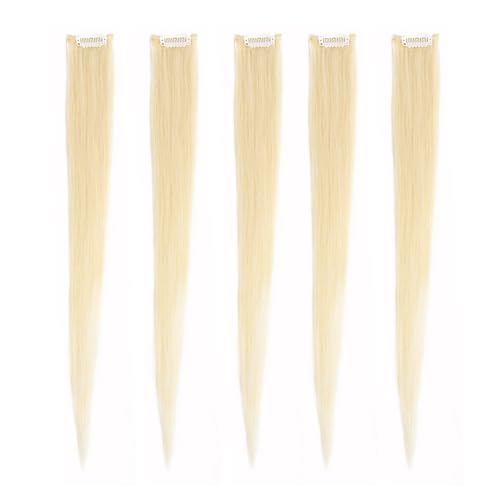 Bleach Blonde Clip-In Hair Extensions - 5pcs 18 Inch Human Hair
