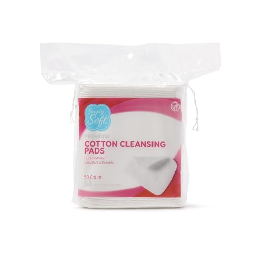 Simply Soft Jumbo Cotton Cleansing Pads - 200 Count, 100% Pure Cotton