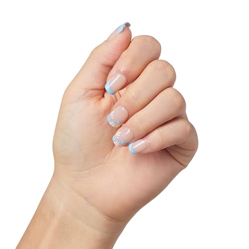 imPRESS No Glue French Press On Nails - 'Snooze' Blue, Short, Squoval